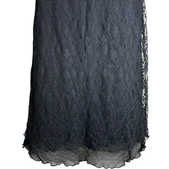 Vintage Babydoll Y2K Dress Black Lace Semi Sheer WhimsiGoth Size Small - Picture 5 of 7